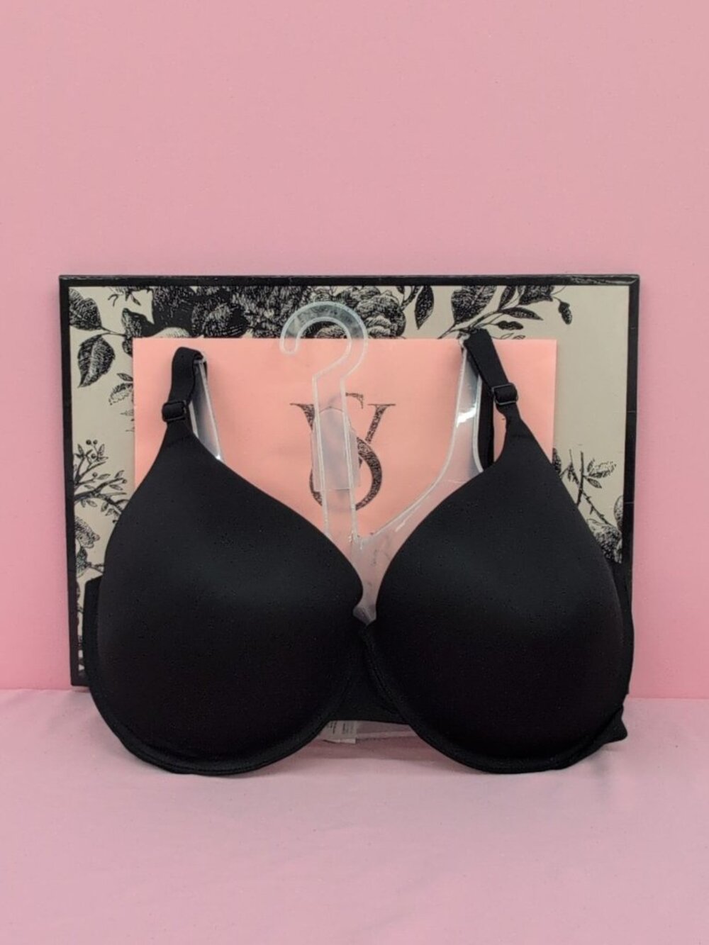 Victoria Secret Pink Wear Everywhere Lightly Lined T Shirt Bra 38DDD Black